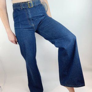 Vintage Jeanology Wide Leg High Rise Buckle Denim